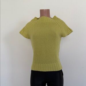Women's Green Cowl Neck Sweater size medium yellow greenish